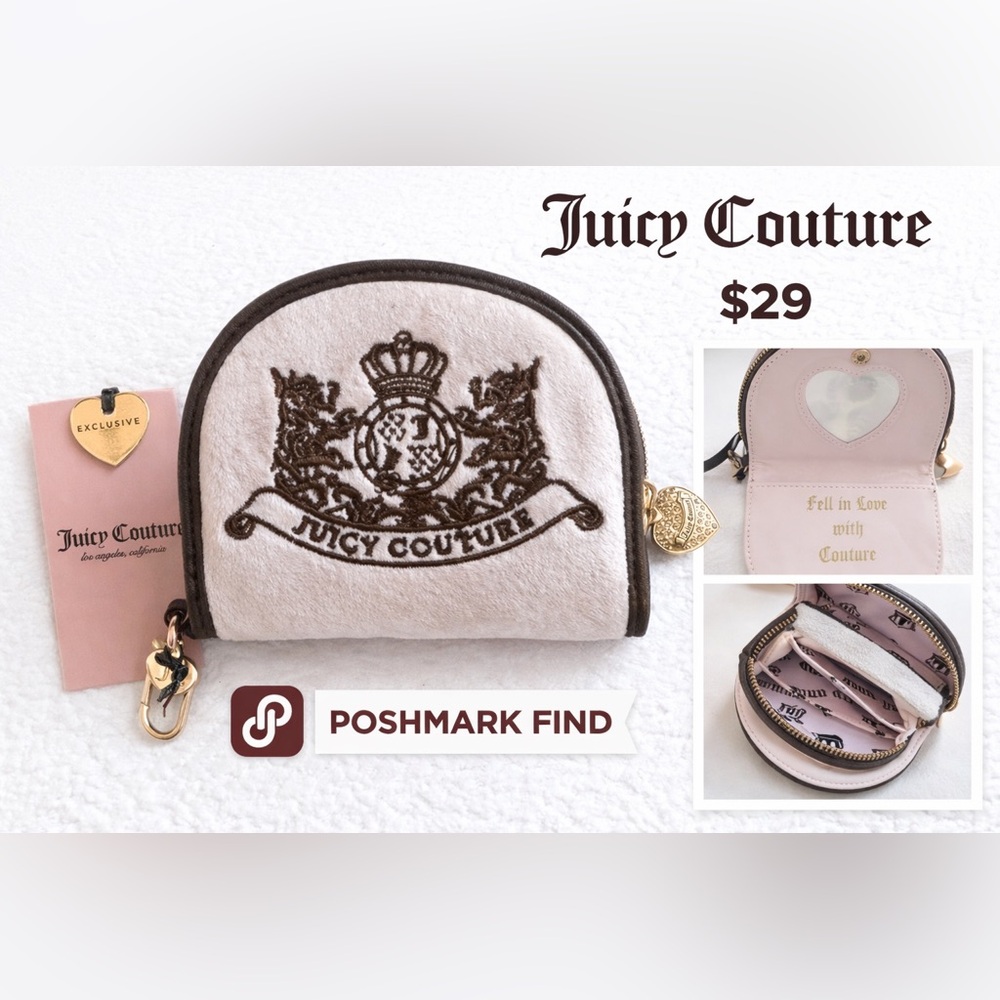 Juicy Couture Cream and Brown Coin Purse